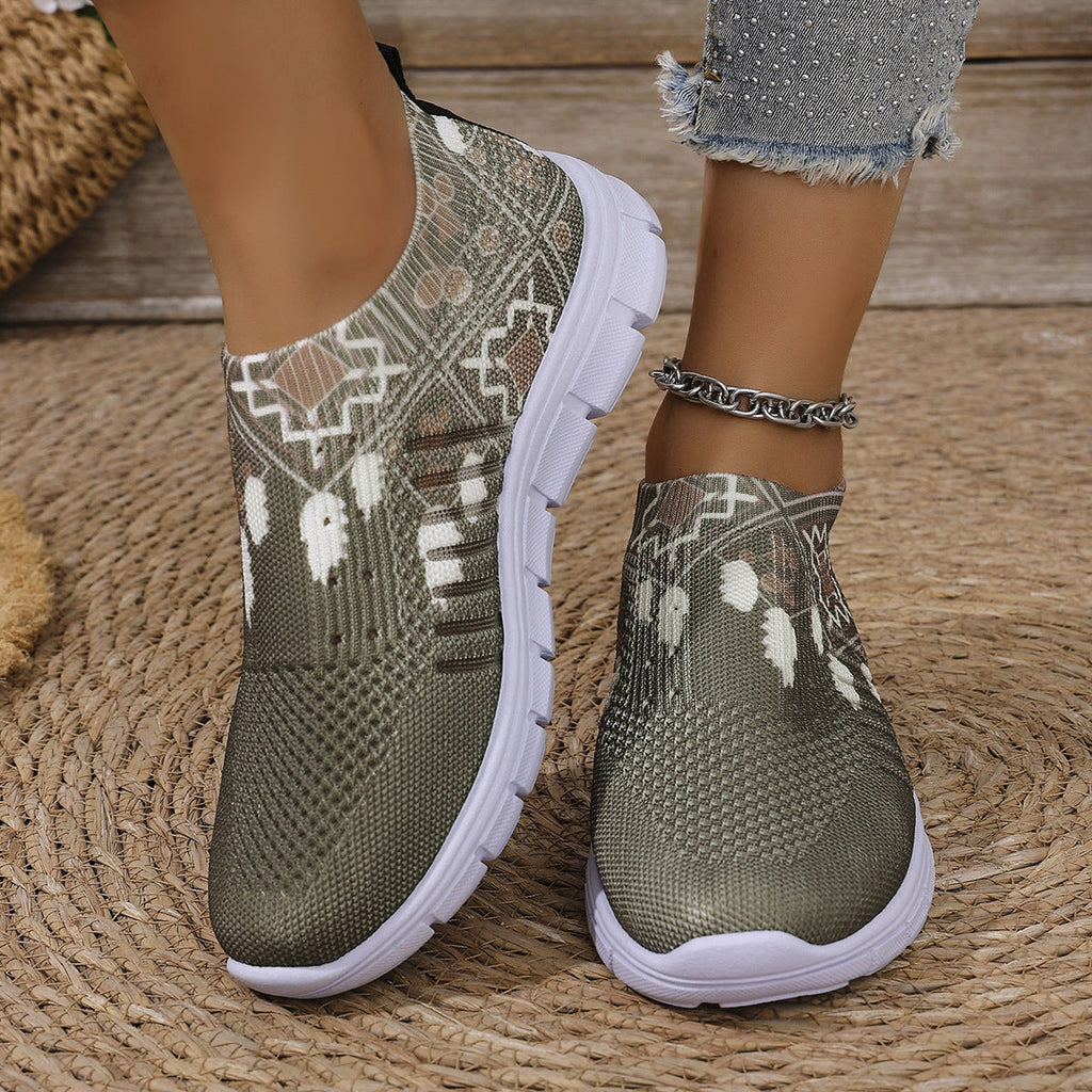 Damen moderne Slip-On Sneakers mit atmungsaktivem Stretch-Obermaterial
