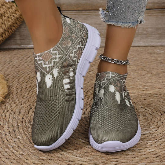 Damen moderne Slip-On Sneakers mit atmungsaktivem Stretch-Obermaterial
