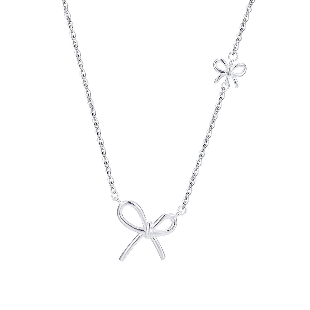 Damen Halskette mit kunstvollem Schleifenanhänger und feiner Gliederkette Shop Nory