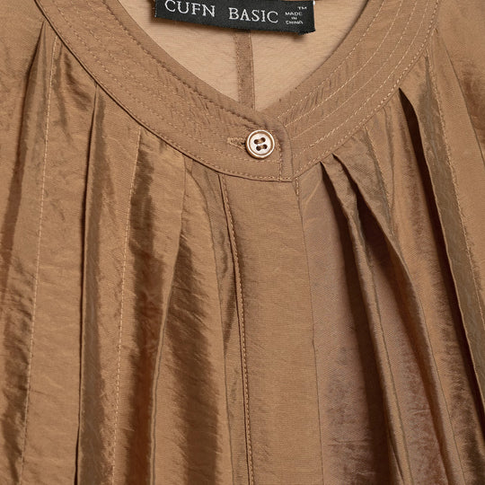 Damen Plissierte Satin-Cropped-Bluse mit Ballonärmeln und gerafftem Gummibund Shop Nory