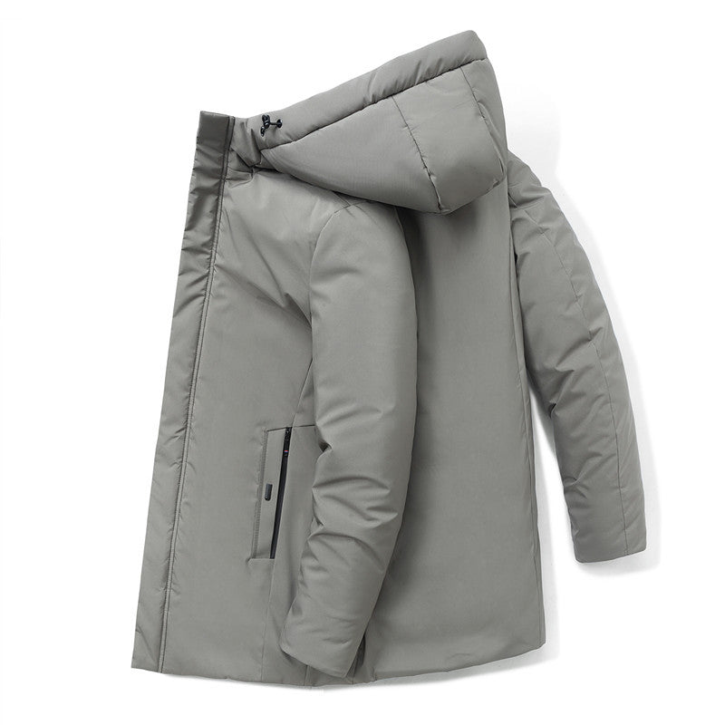 Herren moderner Urban-Longparka mit versteckter Reißverschlussblende und ergonomischer Kapuze Shop Nory