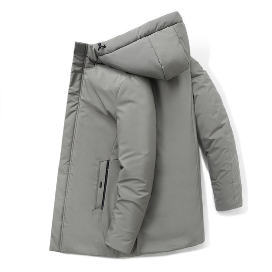 Herren moderner Urban-Longparka mit versteckter Reißverschlussblende und ergonomischer Kapuze Shop Nory