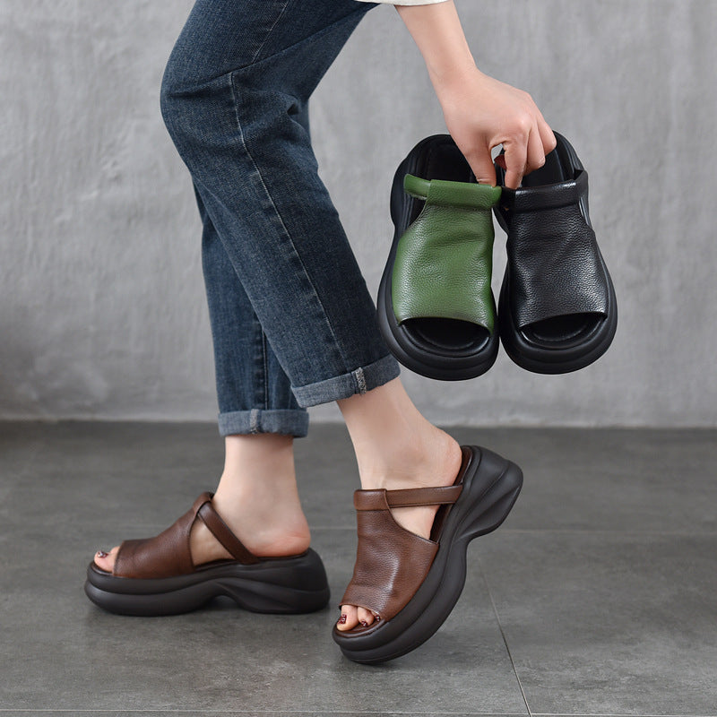 Damen Plattform-Sandalen mit eleganter Vorderseite und gepolsterter Sohle Shopnory
