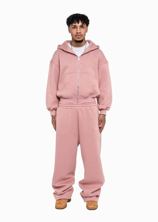 Herren nan lässiges Reißverschluss-Hoodie- und Palazzohose-Set mit dropped-shoulder Silhouette Shop Nory