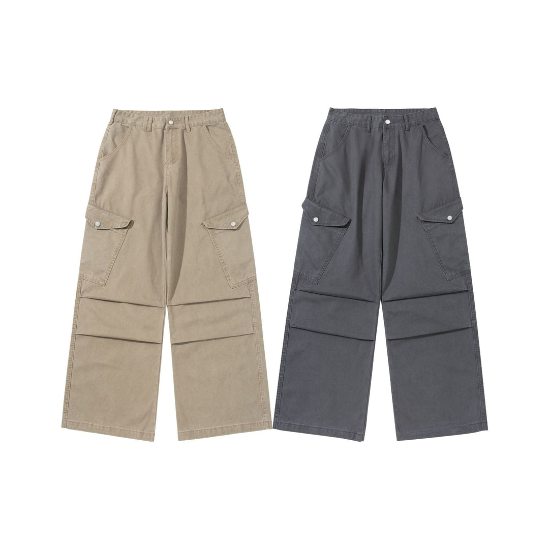 Damen Weite Cargo-Hose aus Baumwoll-Twill mit hoher Taille und aufgesetzten Klappentaschen Shop Nory
