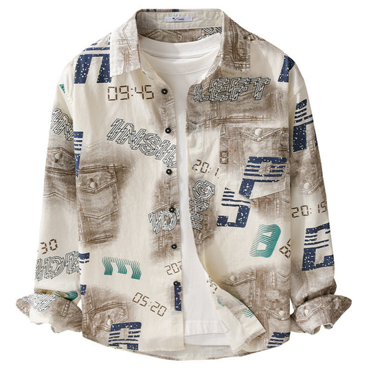 Herren Grafik-Print Overshirt im Relaxed-Fit mit Brusttaschen Shop Nory