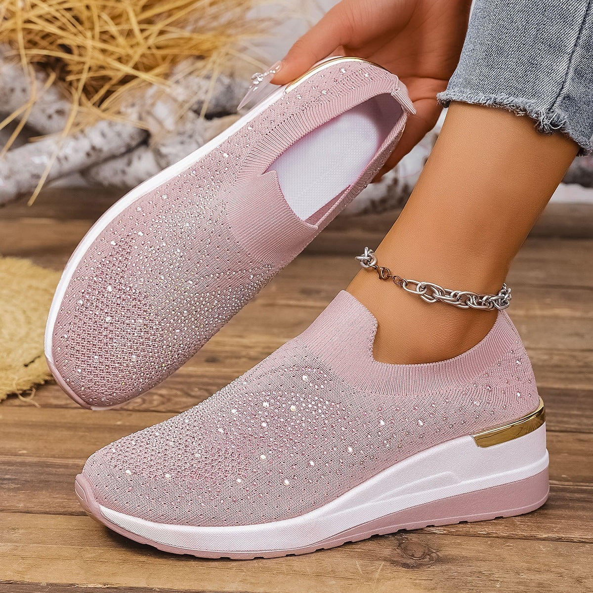 Damen Glitzernde Slip-On Sneaker