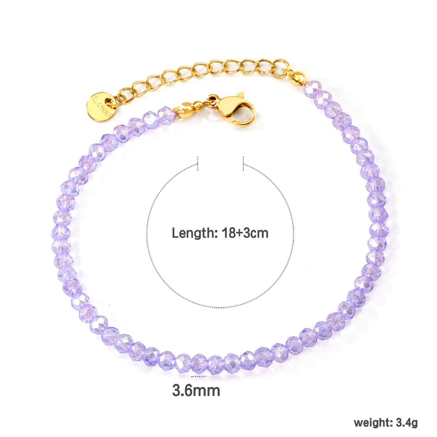 Damen Armband mit zarten, facettierten Kristallperlen Shop Nory