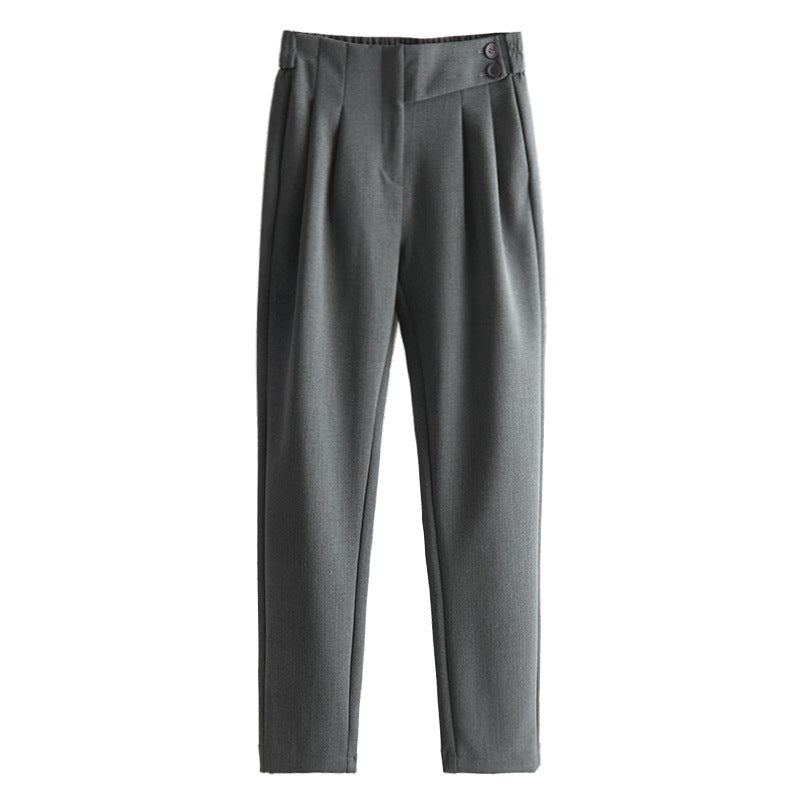 Damen Hoch taillierte Anzughose mit eleganten Falten Shop Nory