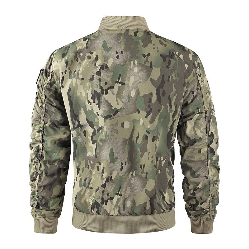 Herren bomberjacke mit hohem Kragen und multifunktionalen Taschen