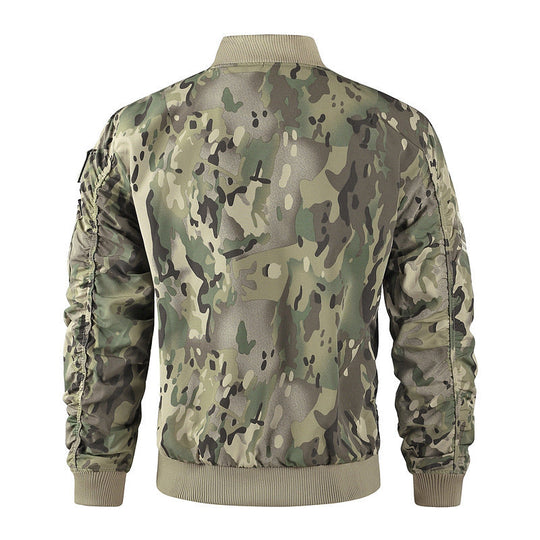 Herren bomberjacke mit hohem Kragen und multifunktionalen Taschen