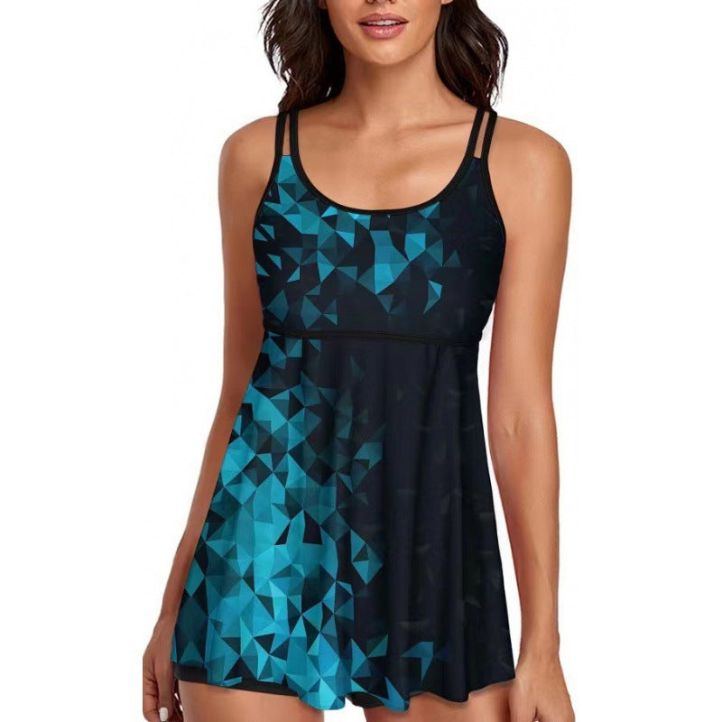 Damen Sportliches Tankini-Set mit bequemem Shorts und verstellbaren Trägern Shopnory