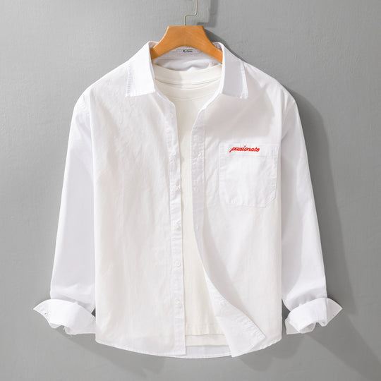 Herren Relaxed-Fit Baumwoll-Overshirt mit Stickerei auf Brusttasche Shop Nory
