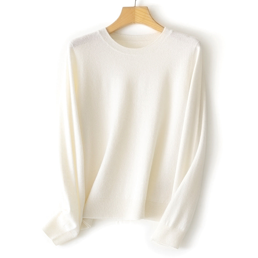 Damen Feinstrick-Rundhalspullover aus Kaschmir-Mix mit leichter Oversize-Passform Shop Nory