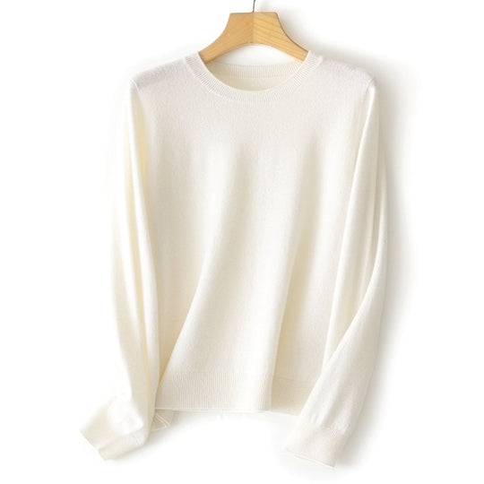 Damen Feinstrick-Rundhalspullover aus Kaschmir-Mix mit leichter Oversize-Passform Shop Nory