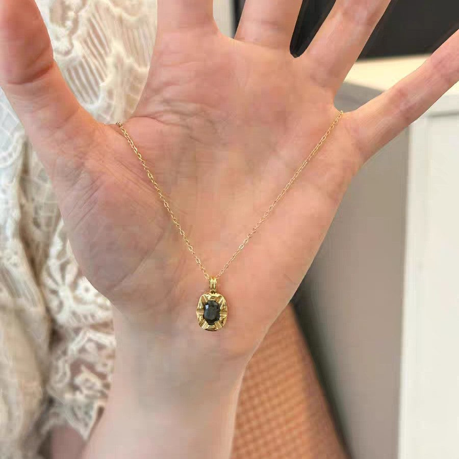 Damen Vintage-inspirierte ovale Anhänger-Halskette Shop Nory