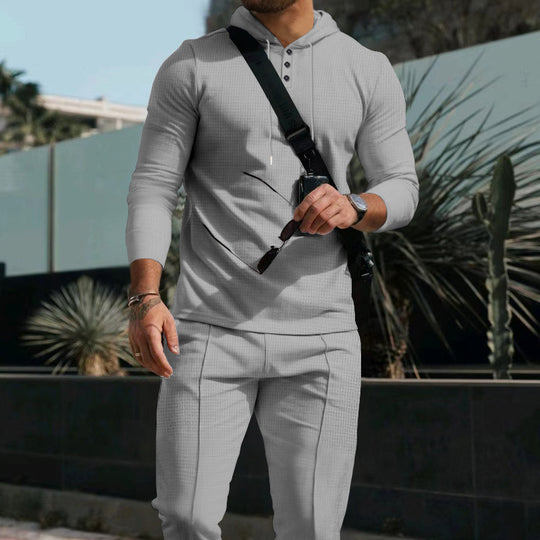 Herren nan Slim-Fit Kapuzenpullover und Jogginghose Set aus atmungsaktivem Funktionsjersey Shop Nory