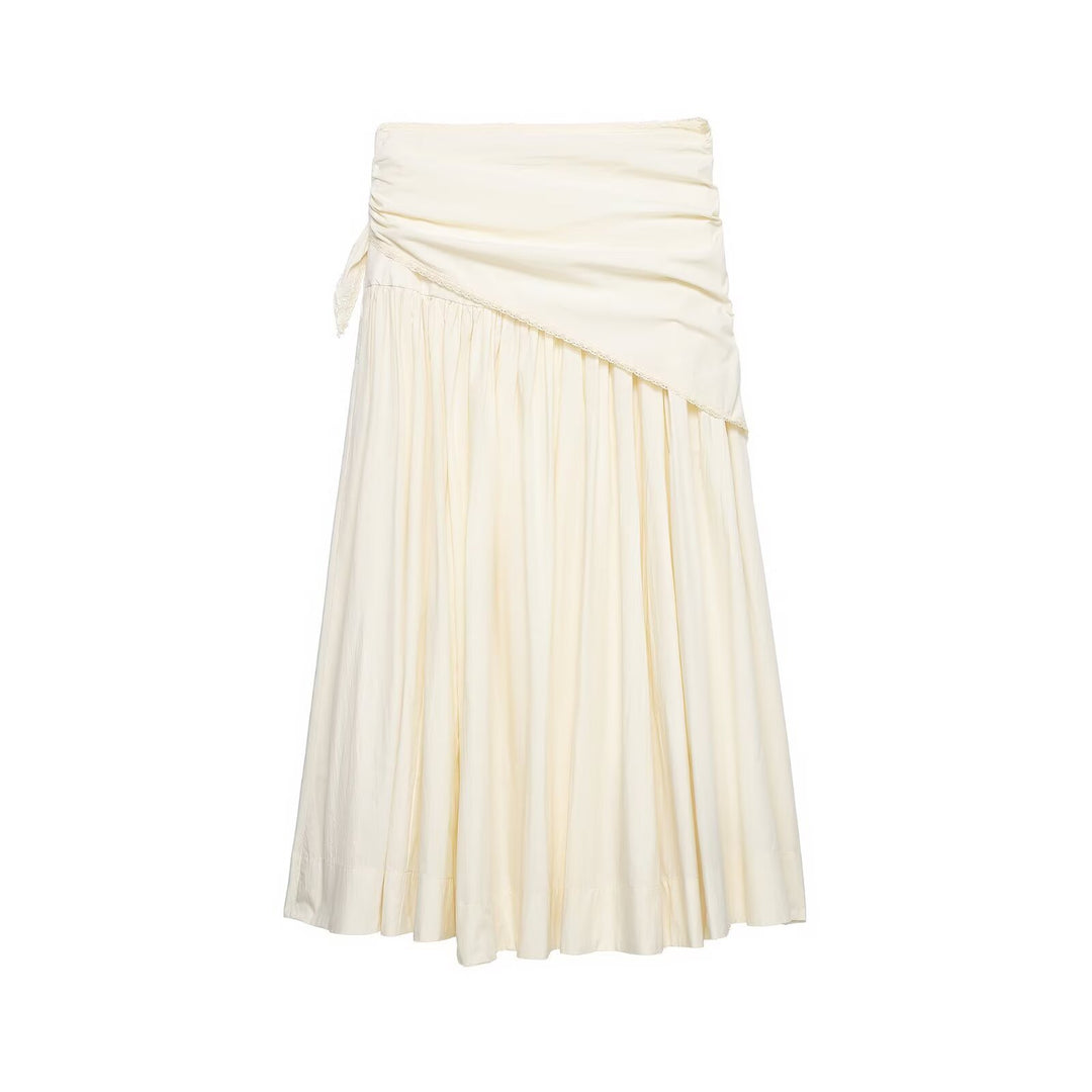 Damen Maxirock mit Wickeldetail und Spitzenbesatz Shop Nory