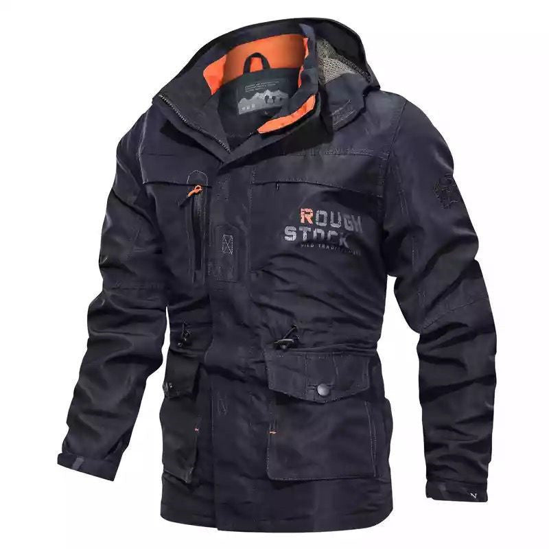 Herren robuster Canvas-Fieldparka mit Kapuze, Multifunktionstaschen und Taillenregulierung Shop Nory