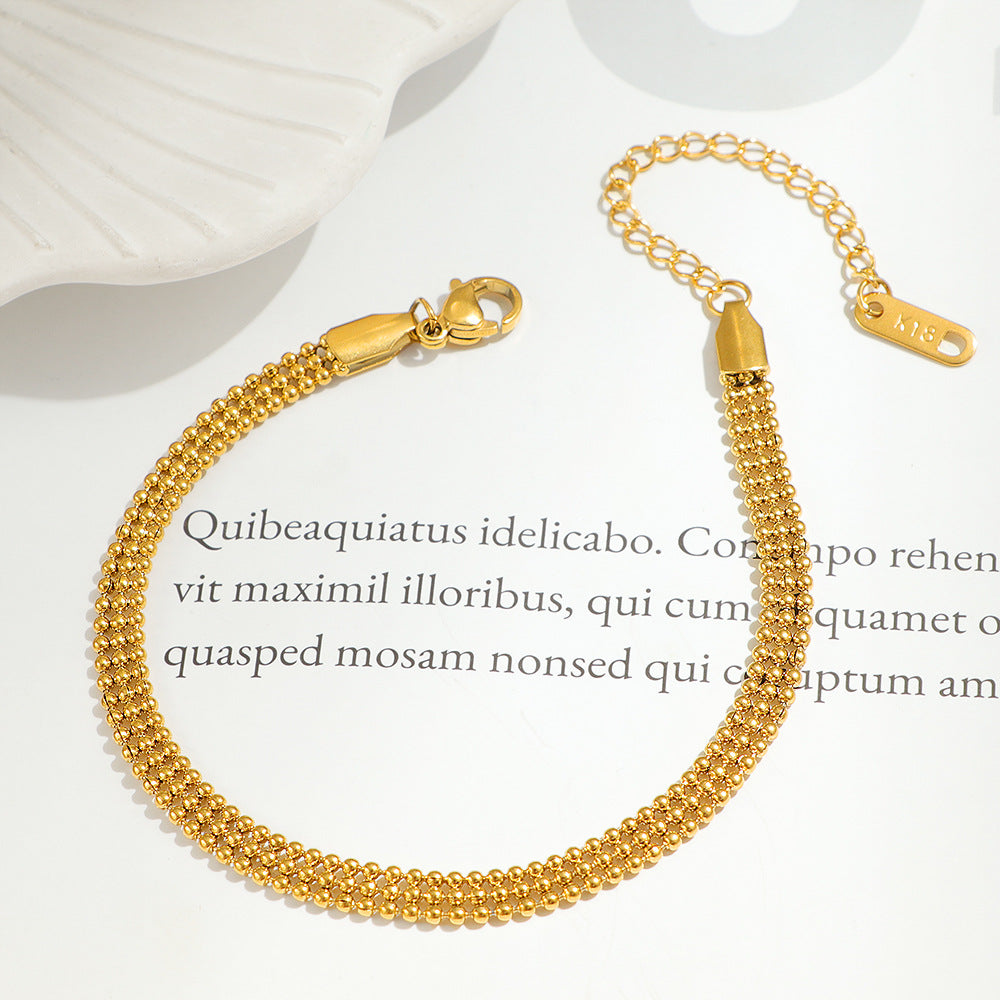 Damen Gold Texturierte Kettenarmband Shop Nory