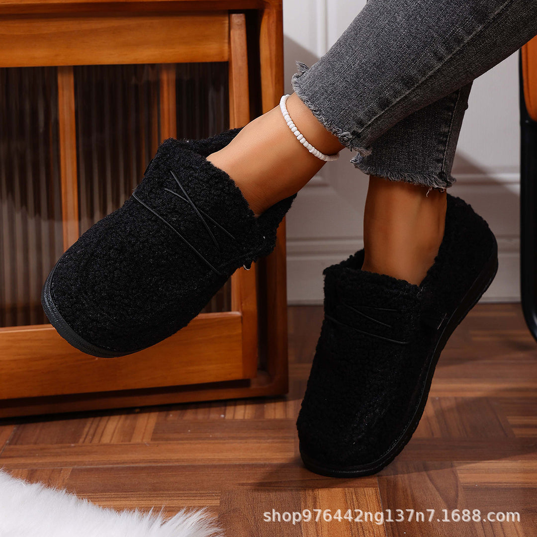 Damen Gefütterte Teddy-Fleece‑Hausschuhe mit gepolstertem Komfortfußbett und rutschfester Gummisohle Shop Nory