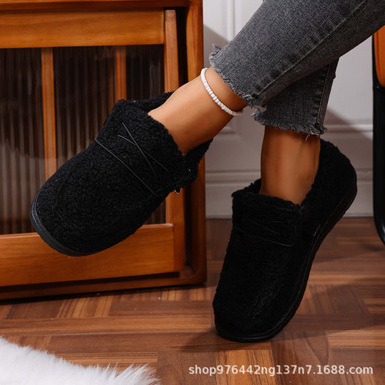 Damen Gefütterte Teddy-Fleece‑Hausschuhe mit gepolstertem Komfortfußbett und rutschfester Gummisohle Shop Nory