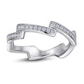 Damen Verlobungsring Set mit elegantem, geschwungenem Design und strahlendem Solitär Shop Nory