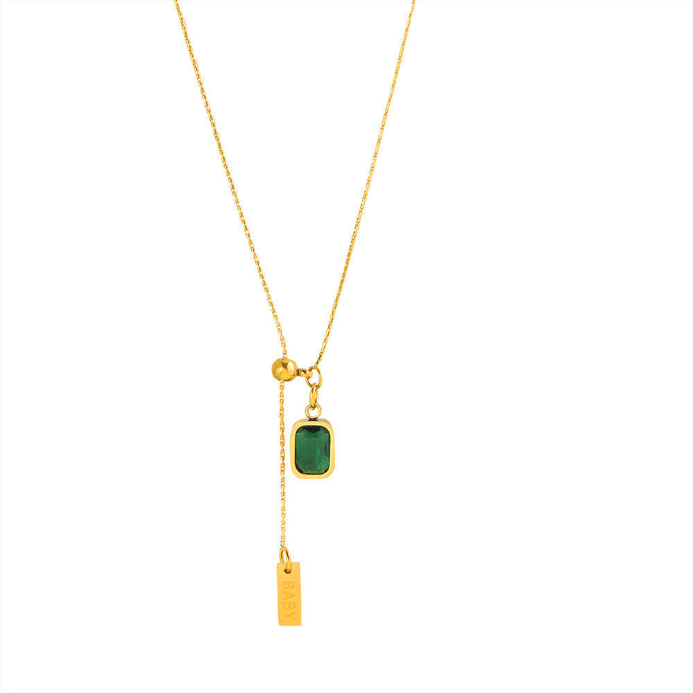 Damen elegante Halskette mit stilvollem Anhänger und funkelndem Kristall Shop Nory