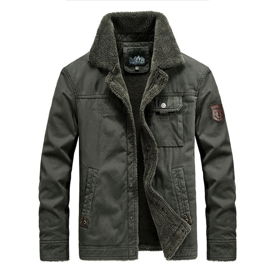 Herren robuster Canvas-Fieldblouson mit wärmender Sherpa-Innenlage und Hemdkragen Shop Nory
