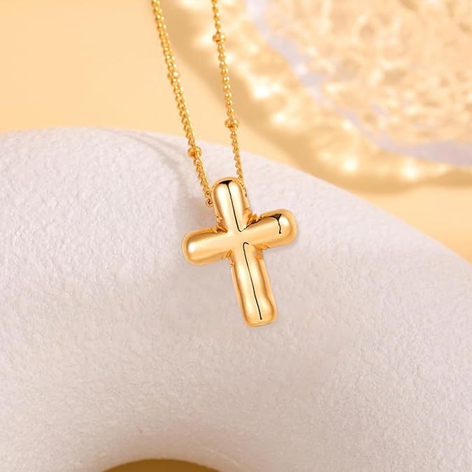 Damen Halskette mit modernem Kreuzanhänger aus hochwertigem Edelstahl Shop Nory