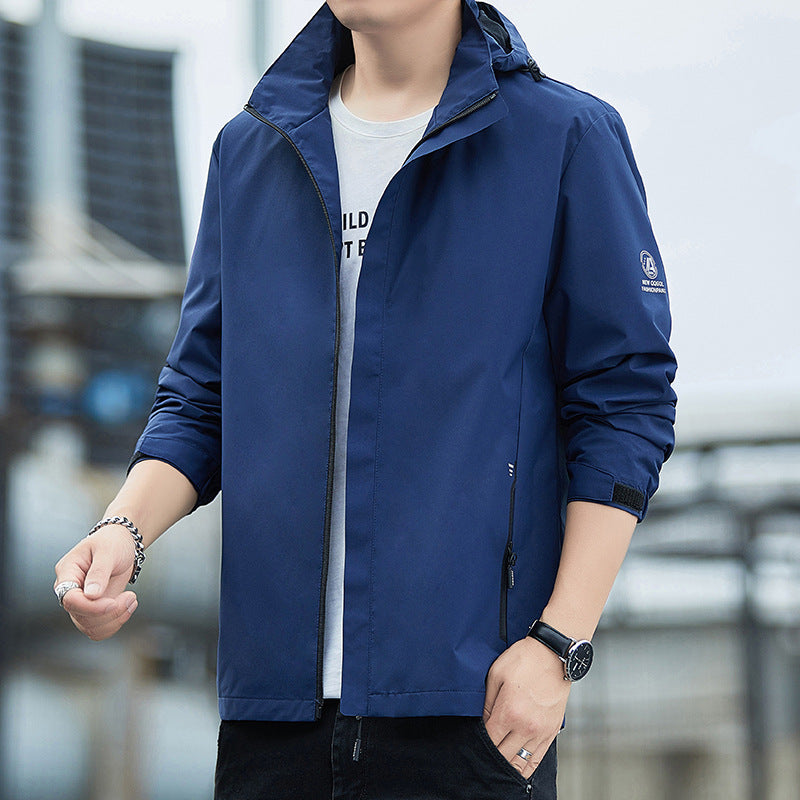 Herren Leichte Regenjacke mit verstellbarer Kapuze Shop Nory