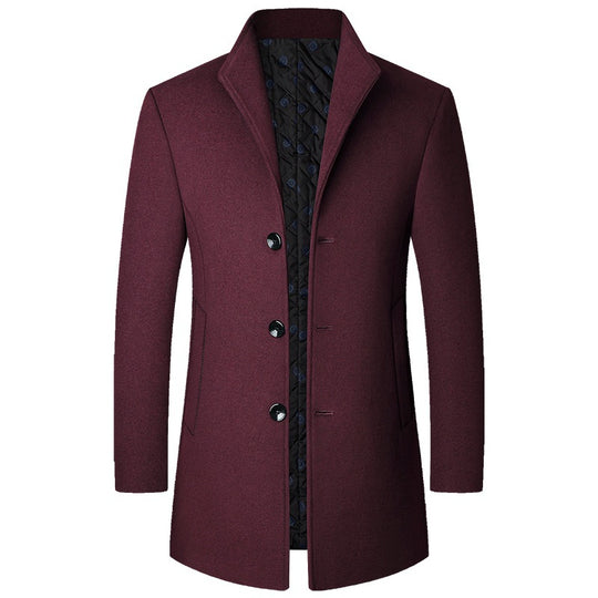 Herren Eleganter Kurzmantel aus Wollmischung mit gesteppter Innenlage und schlankem Stehkragen Shop Nory