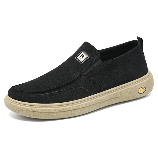 Herren nan lässiger Canvas-Slip-On Freizeitschuh mit Memory-Fußbett und stoßdämpfender Gummisohle Shop Nory