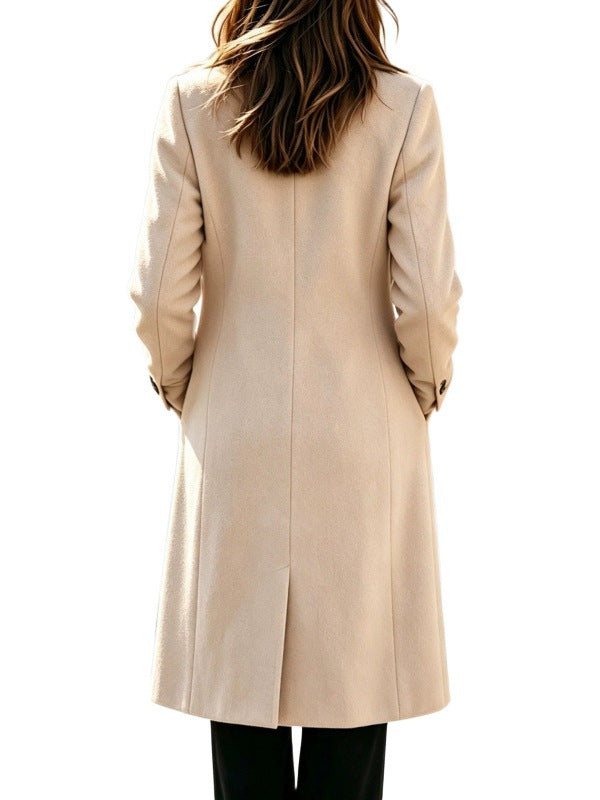 Damen Klassischer Doppelreihiger Wollmix-Mantel mit konturierter Taille Shop Nory