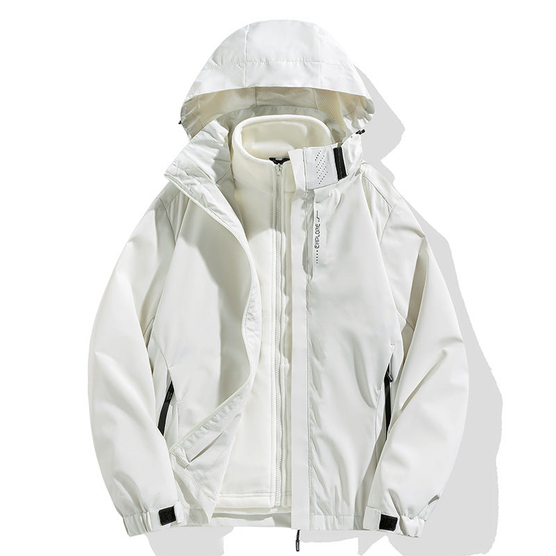 Herren zweiteilige Winterjacke mit abnehmbarer Fleece-Innenjacke wasserdicht winddicht Shop Nory