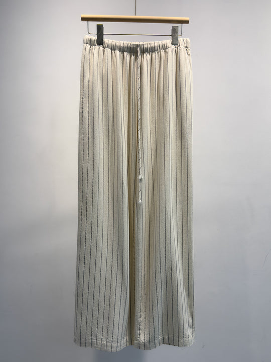 Damen gestreifte hochtaillierte weite Hosen Shop Nory