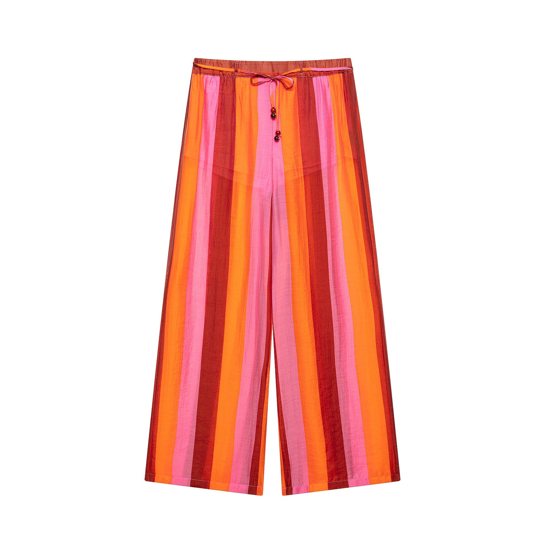 Damen Weite Culotte-Hose mit Tunnelzugbund und senkrechten Streifen Shop Nory