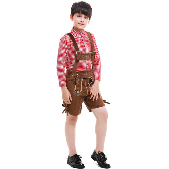 Unisex nan traditionelle Kinderlederhose mit verstellbaren Trägern und feiner Stickerei Shop Nory