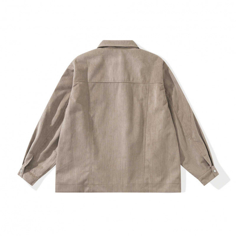 Unisex Kastenförmige Overshirt‑Jacke aus feiner Cordstruktur mit Brusttaschen und verdecktem Reißverschluss Shop Nory