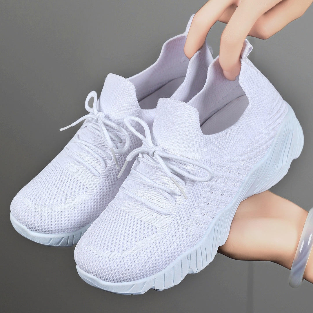 Damen nan nahtloser Strick-Sneaker mit elastischem Einstieg, gepolsterter EVA-Keilsohle und Zuglasche Shop Nory