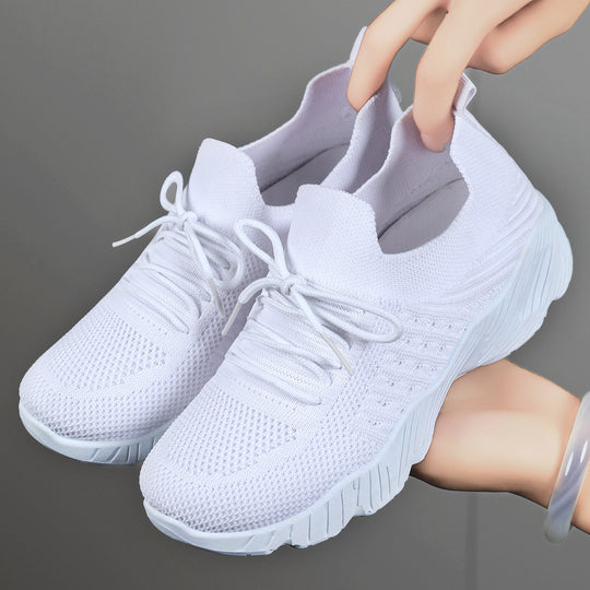 Damen nan nahtloser Strick-Sneaker mit elastischem Einstieg, gepolsterter EVA-Keilsohle und Zuglasche Shop Nory