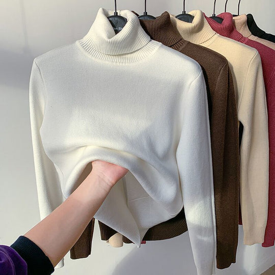 Damen Feinstrick-Rollkragenpullover mit wärmendem Innenfutter und schmaler Silhouette Shop Nory