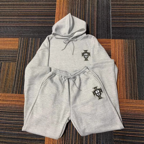 Unisex nan zweiteiliges Lounge-Set aus schwerer Baumwollmischung mit Kapuze und elastischem Bundhose Shop Nory