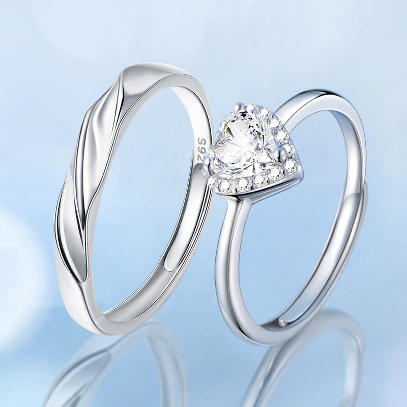 Damen Zarter Ring mit Herzdesign und funkelnden Zirkonia Shop Nory
