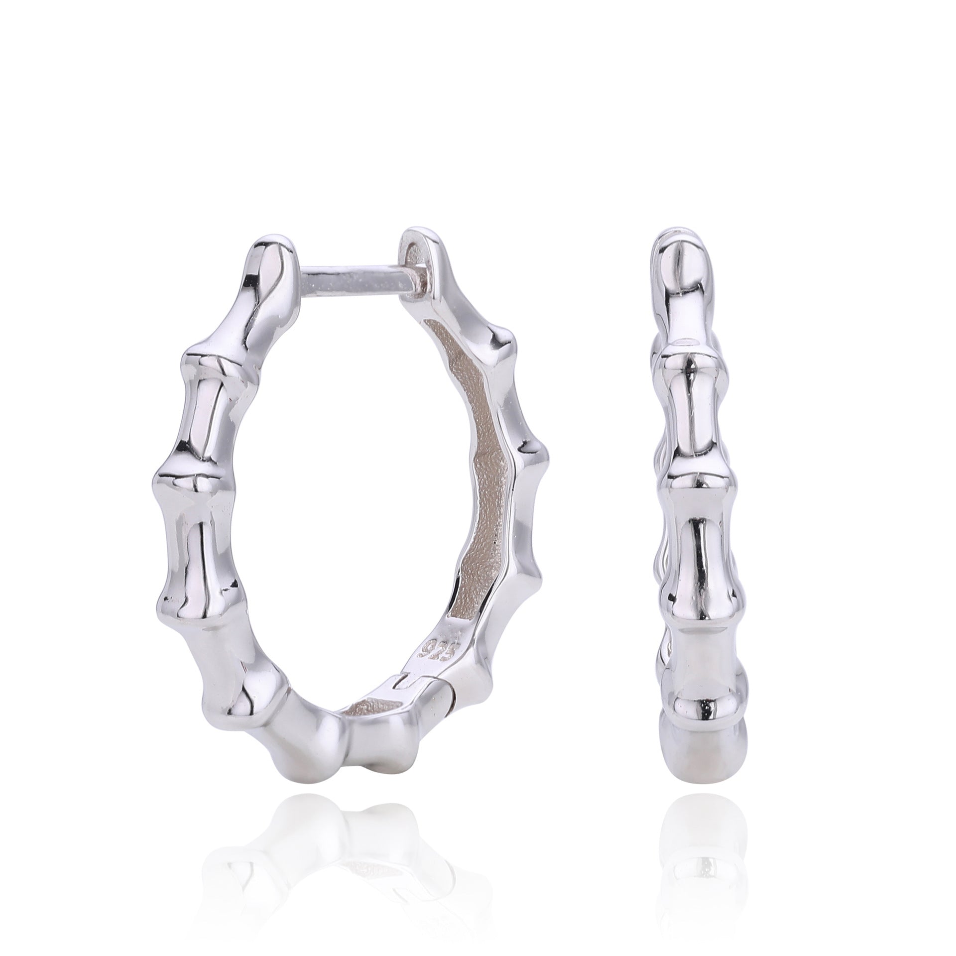 Damen Creolen im Bambusdesign aus hochwertigem 925 Sterling Silber Shop Nory