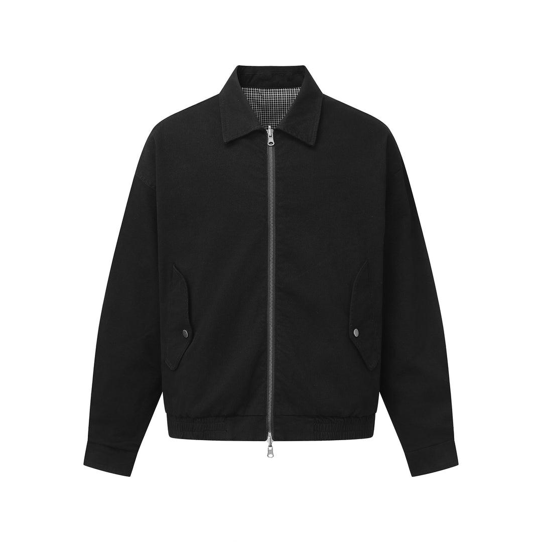 Herren Boxy-Canvas-Blousonjacke mit Reißverschluss, Pattentaschen und elastischem Saum Shop Nory