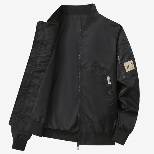 Herren Leichte Bomberjacke aus Nylon mit Ärmeltasche und gerippten Bündchen Shop Nory