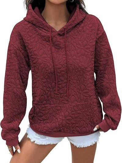 Damen Gesteppter Kapuzenpullover mit floral geprägter Steppstruktur Shop Nory