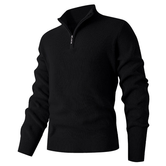 Herren Feinstrick‑Halbzip‑Pullover mit geripptem Mockneck und schlanker Passform Shop Nory