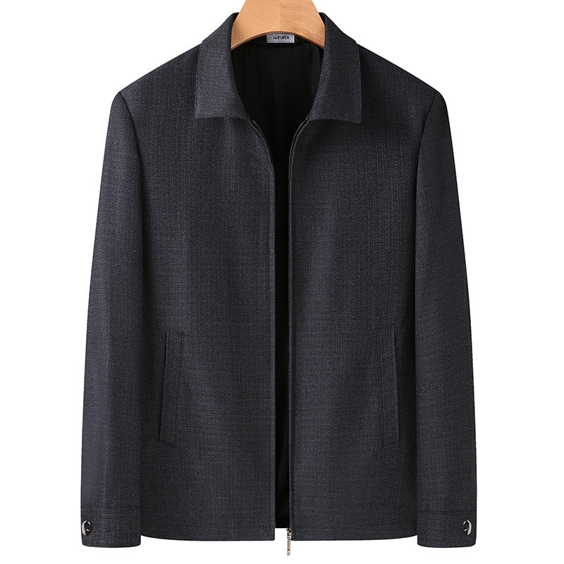 Herren Elegante Übergangsjacke im Blouson-Stil aus strukturierter Wollmischung mit verdecktem Reißverschluss Shop Nory